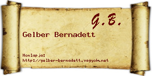 Gelber Bernadett névjegykártya